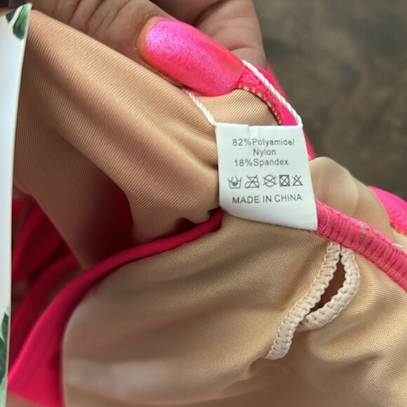 Eomenie Hot Pink Tummy Control One Piece Swimsuit Cutout High Waisted Slimming - Picture 14 of 14